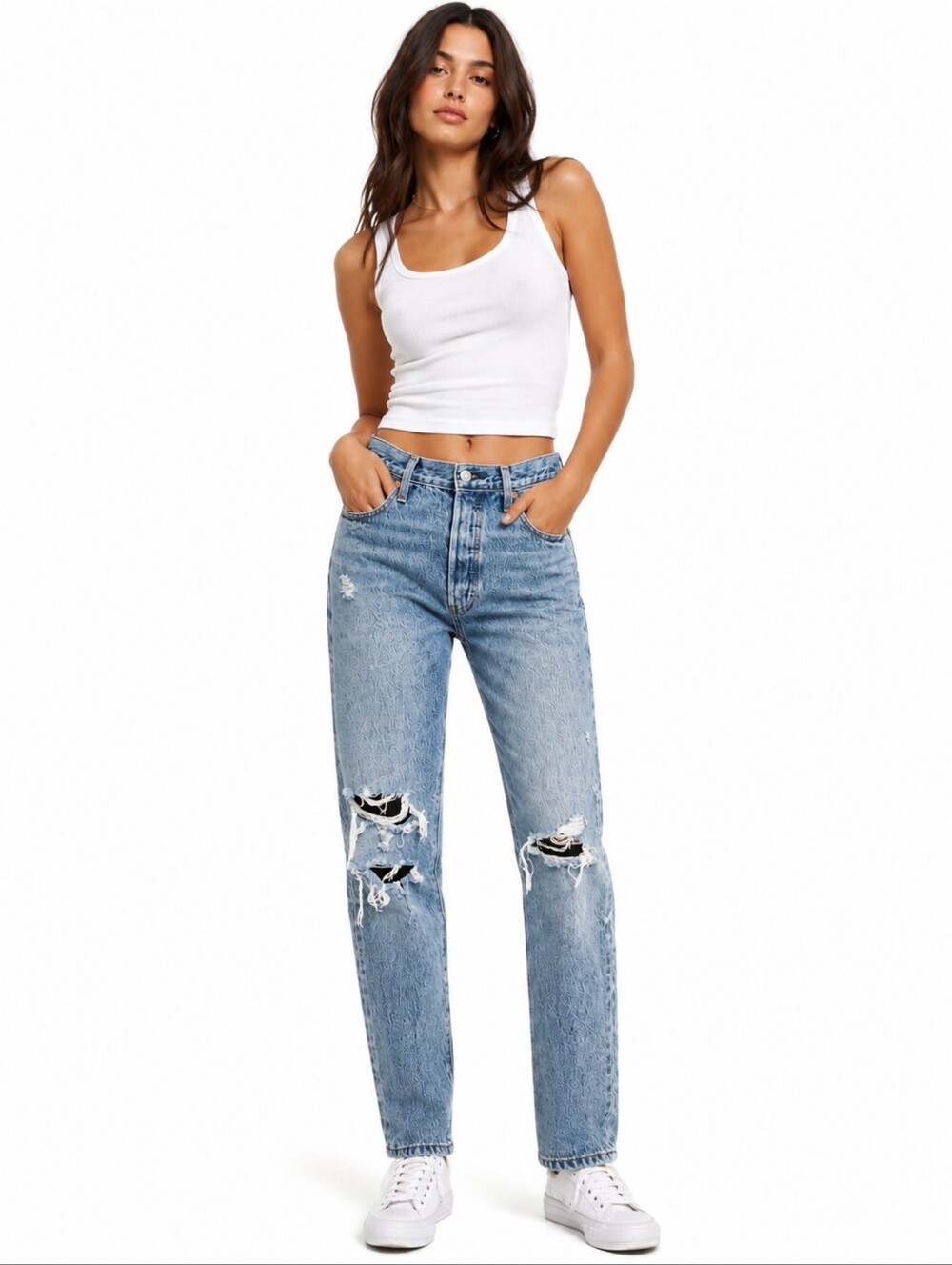 Levi's 501 Skinny Jeans in "Old Hangouts" Distressed Wash - Size W31 L28